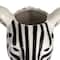 Hello Honey® 11.5" White & Black Hand-Painted Decorative Stoneware Zebra Vase